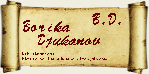 Borika Đukanov vizit kartica
